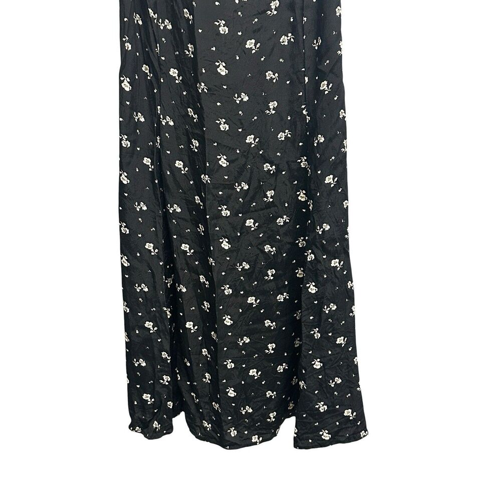 Laundry by Shelli Segal Tank Black Floral Lace Up Back Summer Flowy Dress Sz 12 - Picture 3 of 7